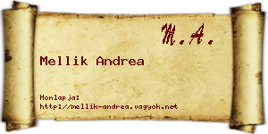 Mellik Andrea névjegykártya